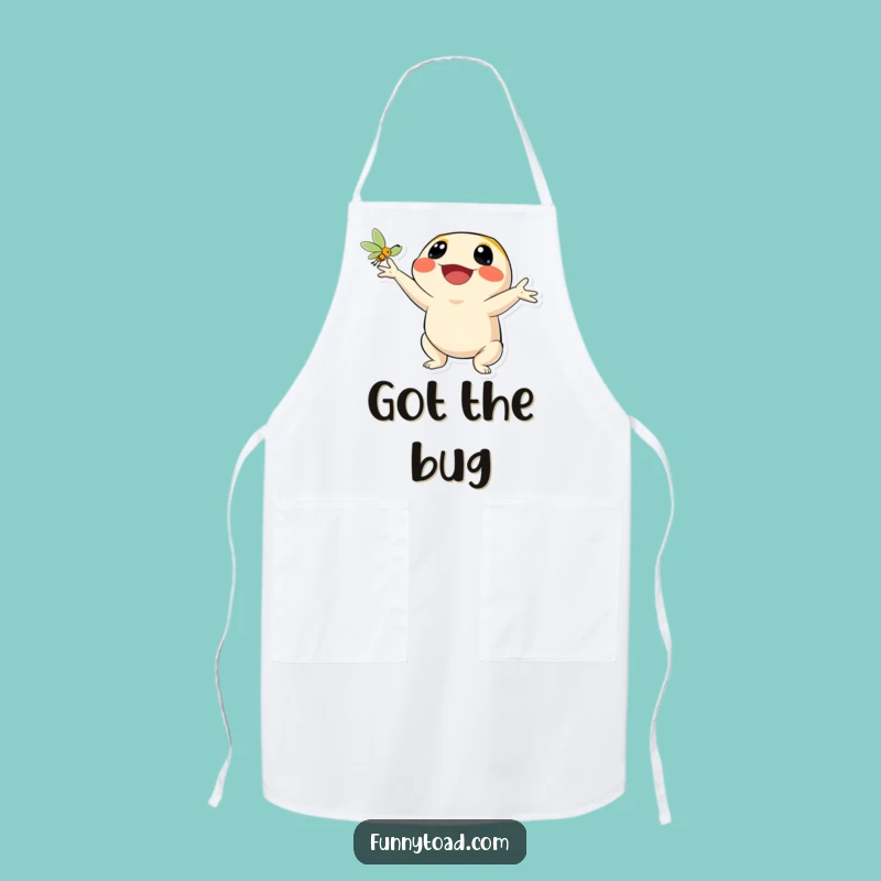 Funny Catching Fly Toad Apron: Chef's Joyful Amphibian, Hilarious Kitchen Wear