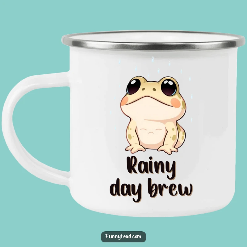 Funny Rainy Day Toad Camping Mug: Expressive Eyes Cup, Hilarious Outdoor Gear