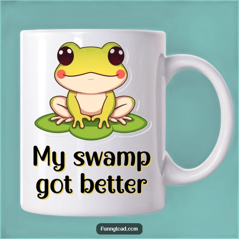Funny Toad Lily Pad Mug: Adorable and Relaxed Amphibian, Perfect Gift for Toad Lovers