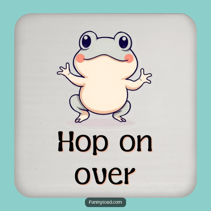 Funny Hopping Toad Drink Coaster: Amphibian Action, Hilarious Surface Protection
