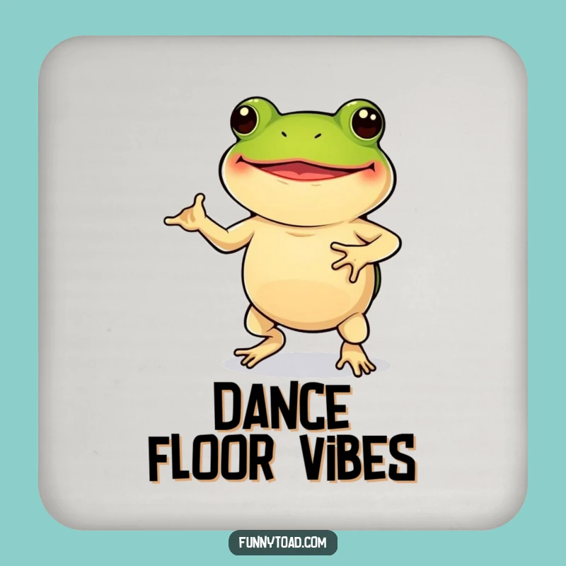 Funny Toad Dance Drink Coaster: Protect Surfaces with Humor