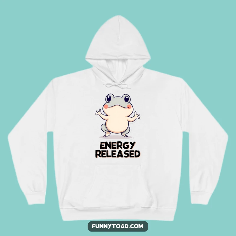 Funny Hopping Toad Hoodie: Cozy Amphibian Energy, Warm Hilarious Gift Wear