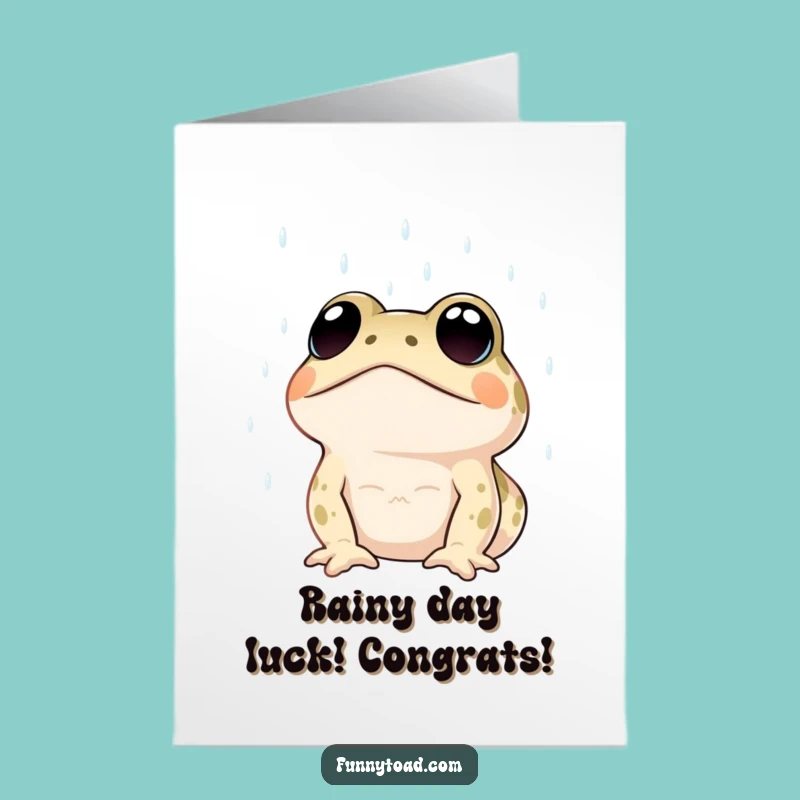 Free Printable Congrats Card: Rainy Day Toad, Downloadable Celebration Gift