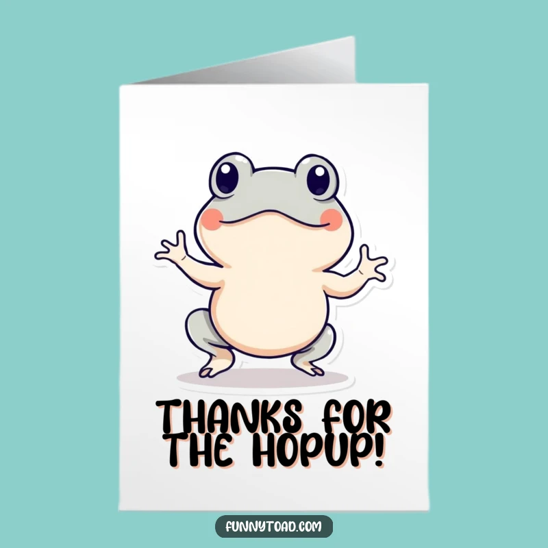 Free Printable Thank You Card: Energetic Toad Hopping, Downloadable Gratitude Gift