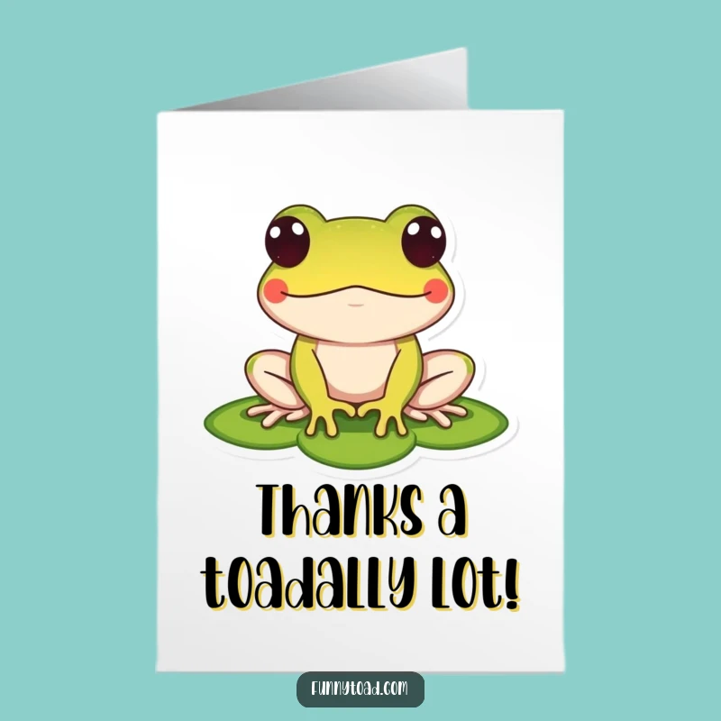 Free Printable Thank You Card: Amusing Toad Lily Pad, Downloadable Gratitude Gift