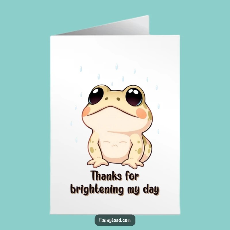 Free Printable Thank You Card: Rainy Day Toad, Downloadable Gratitude Gift