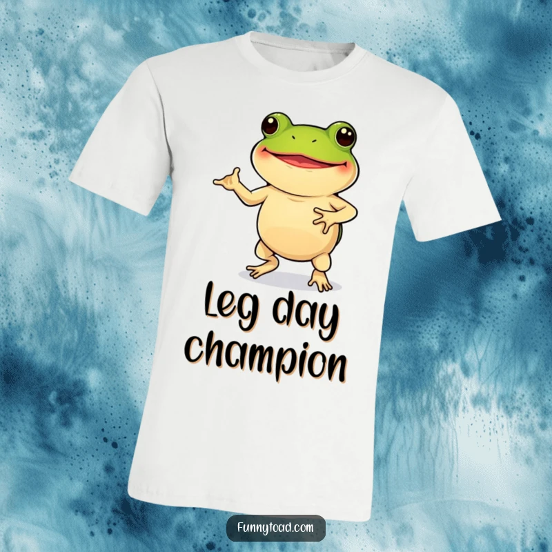Funny T-Shirt: A Joyful, Grinning Toad with Short Legs Executing a Comical and Energetic Dance.
