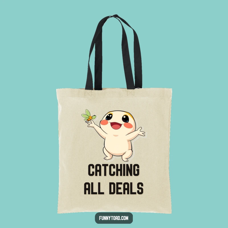 Funny Catching Fly Toad Tote Bag: Joyful Amphibian Style, Practical Hilarious Gift